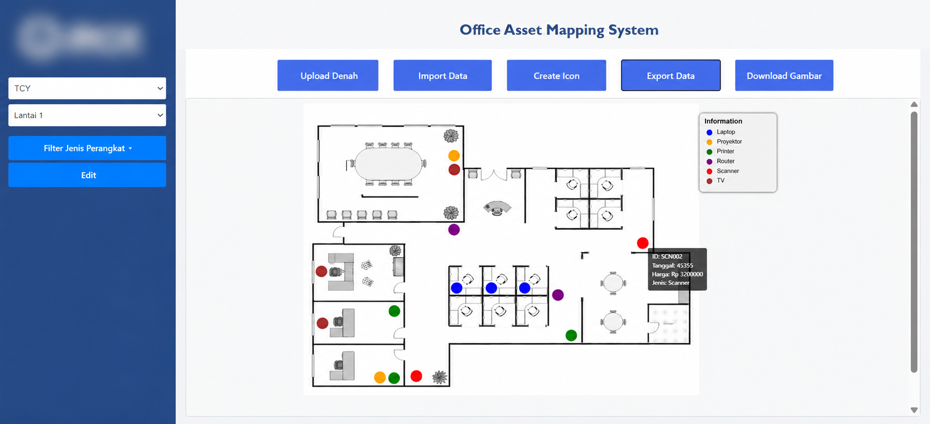 Office Mapping Application UI Preview